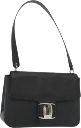 Ferragamo Pre-owned Shoulder Bags, female, Black, Size: ONE SIZE Pre-owned Shoulder Bag