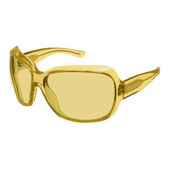 Gucci Square Frame Sunglasses - female - Gucci - Sunglasses - Yellow - 70 MM - Accessories