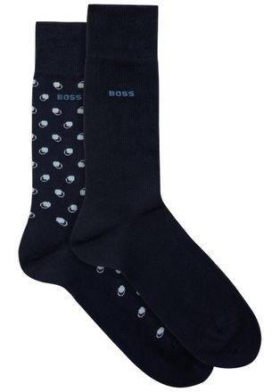 BOSS Boss Patterned Cotton-blend Socks - set of two - Navy - XS