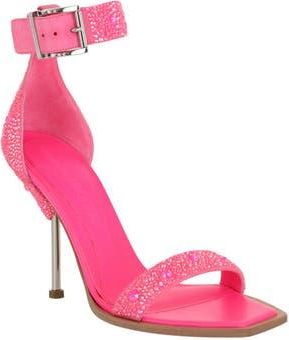 Alexander McQueen Crystal Embellished Sandal in Pink Silver at Nordstrom Rack, Size 9Us / 39Eu