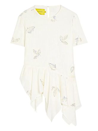 Marques Almeida embellished blouse - women - Viscose/Linen/Flax - 12 - Neutrals