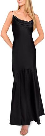 Ted Baker Myla Cowl Neck Satin Maxi Dress in Rich Black at Nordstrom, Size 12