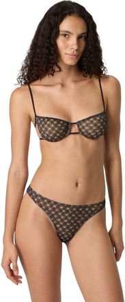 Missoni Balconette Bikini In Lam&eacute; Viscose With Spiderweb Motif in Brown at Nordstrom, Size 38 It