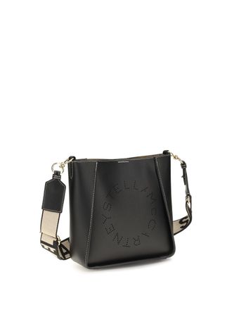 Stella McCartney Womens Shoulder Bag Logo Black Polyurethane