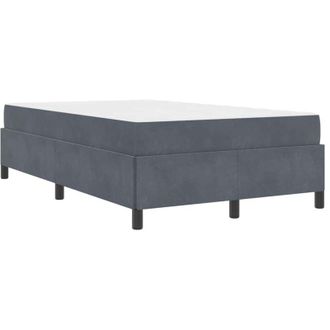 vidaXL Vidaxl - Estructura De Cama Gris Oscuro Y Blanco 120 X 190 Cm Terciopelo