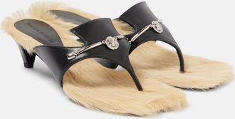 Magda Butrym Sandali in pelle con shearling