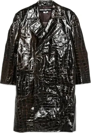 Junya Watanabe Croc-effect Double-breasted Coat