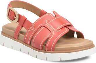 S&ouml;fft Goldie Slingback Platform Sandal in Red Coral at Nordstrom, Size 7.5