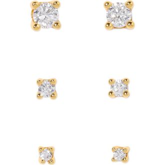 Girls Crew Classic Radiance Set of 3 Stud Earrings in Gold at Nordstrom
