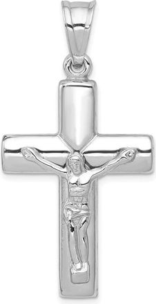 Diamond2Deal 14K White Gold Reversible Crucifix Pendant