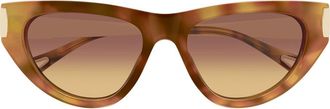 Chlo&eacute; 54mm Cat Eye Sunglasses in Shiny Havana Brown Honey at Nordstrom