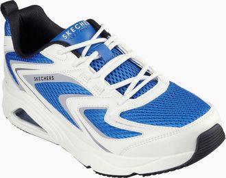 Skechers Mens Mesh Print Overlay Low Top Trainers - White/Multi - Size: 10.5 45.5