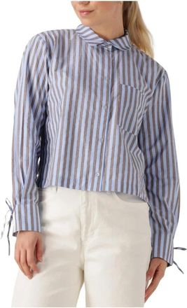 Modstr&ouml;m Overhemden, Dames, Blauw, L, Katoen, Chic gestreept overhemd