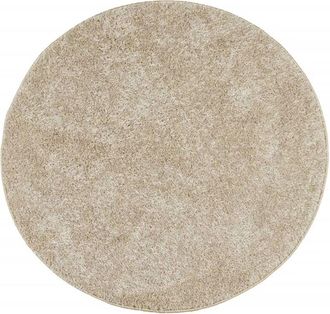 vidaXL Vidaxl - Alfombra Pelo Largo Aspecto Brillante Istan Beige &Oslash; 160 Cm