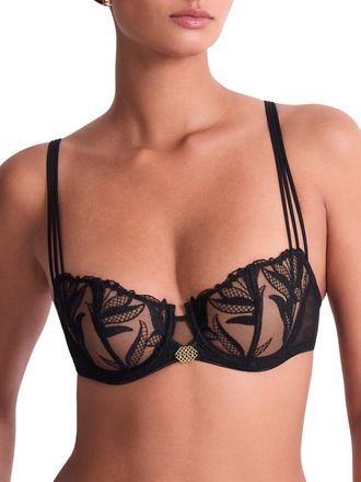 Aubade Womens Sweet Euphoria Half Cup Bra - Black Polyamide - Size 34E
