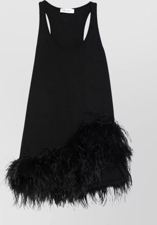 The Attico feather trim racerback mini dress
