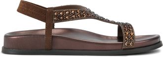 Kurt Geiger Womens Rowe Sandals - Brown Fabric - Size UK 6