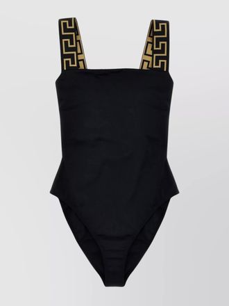 Versace greca trim square neck one-piece swimsuit