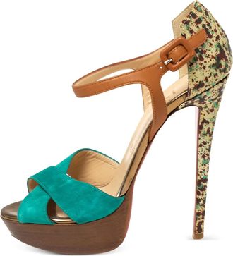Christian Louboutin Sandali in pelle 140mm - Verde