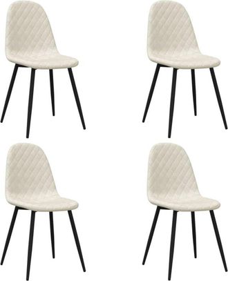 vidaXL Vidaxl - Sillas de comedor 4 unidades terciopelo blanco crema