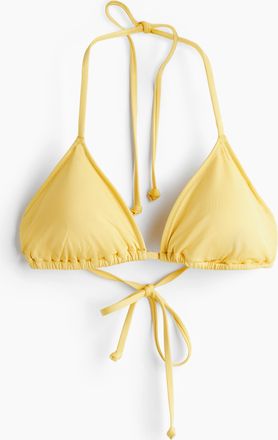 H&M Wattiertes Triangel-Bikinitop - Gelb