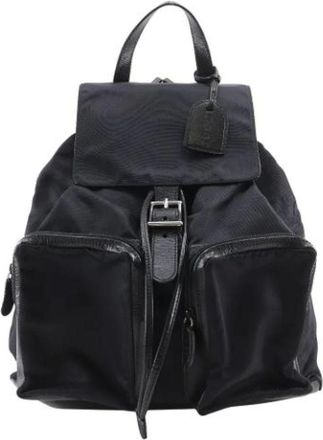 Gucci Pre-owned Backpacks, female, Black, Size: ONE SIZE Pre-owned Nylon Backpack