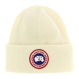 Canada Goose Arctic Beanie - Heren - Accessoires - Wit - Maat: ONE Size Wol