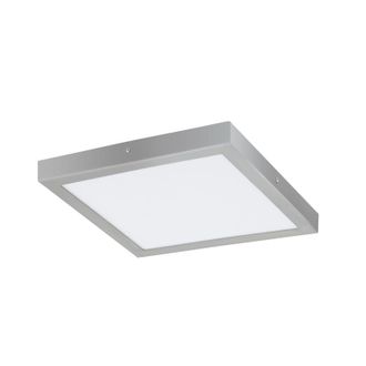 Loops Wall / Ceiling Light Silver 400mm Square Surface Mounted 25W LED 4000K in Metallics