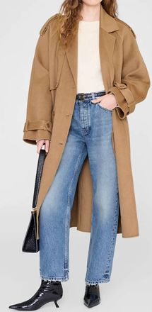 Anine Bing Fritz Mid Rise Straight Leg Jeans In Baltic Blue