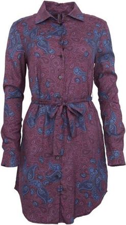 Lords of Harlech Dorethy Stretch Viscose Shirt Dress in Montgat Paisley Plum at Nordstrom, Size Xx-Large