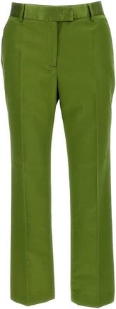 Alberto Biani Rechte broek - Dames - Straight fit broeken - Groen - L - Katoen - Broeken