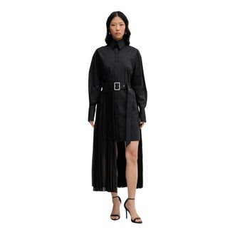 Karl Lagerfeld Pliss&eacute; Shirtjurk - Dames - Casual kleedjes - Zwart - XS - Katoen - Kleedjes