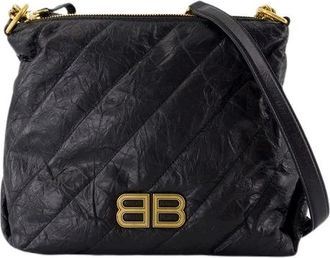 Balenciaga Gewatteerde Crushed Kalfsleren Schoudertas - Dames - Schoudertassen - Zwart - ONE Size - Leer - Tassen