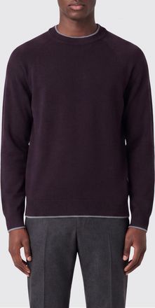 Eleventy Maglia girocollo a maniche lunghe in pura lana con bordi a costine
