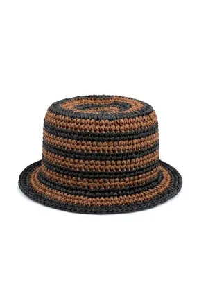 Brunna.Co Brigitte Handwoven Raffia Sun Hat in Brown and Black at Nordstrom, Size Medium
