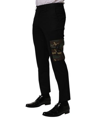 Dolce & Gabbana Cotton Cargo-Pocket Trousers - Black