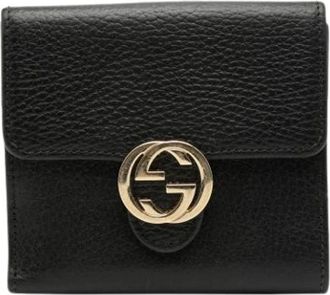 Gucci Pre-owned Wallets, female, Black, Size: ONE SIZE Pre-owned Leather Wallet