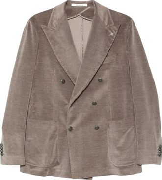 Tagliatore Grey Peaked Lapel Blazer