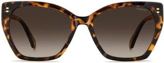 Polaroid 56mm Polarized Butterfly Sunglasses in Havana/Brown at Nordstrom