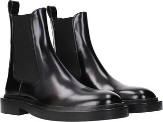 Jil Sander Leather Ankle Boots - Black