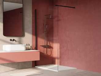 Vente-Unique Extra-Flat Shower Tray, Freestanding Or Recessed, Trimmable, SMC Resin in White | Size: 1200mm x 800mm
