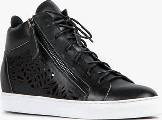 All Black Womens Urban Cut Hi Top Sneaker In Black