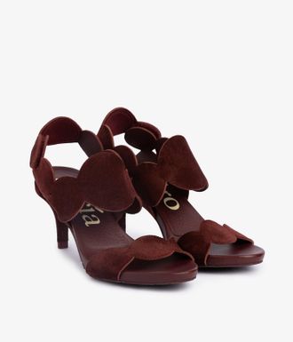 Pedro Garcia Mid heel sandal in burgundyt suede | Winslet | Spring Summer 26 | PEDRO GARCIA