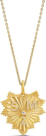 SHYMI Fluted Multi Initial Heart Pendant Necklace in Gold at Nordstrom