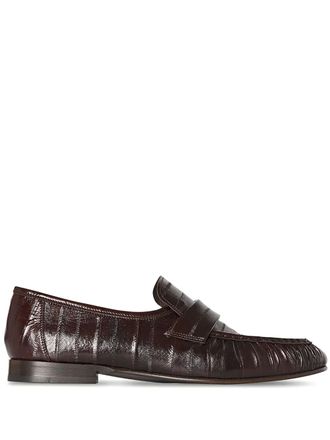 The Row Soft leren loafers - Bruin