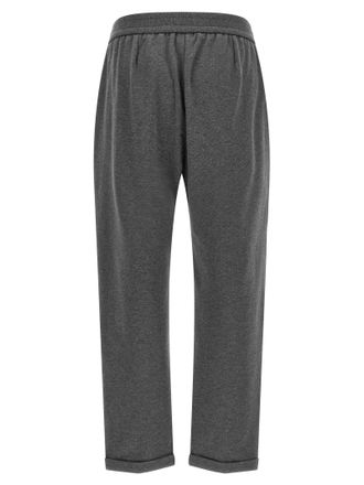 Brunello Cucinelli Womens Gray Cotton Casual Pants
