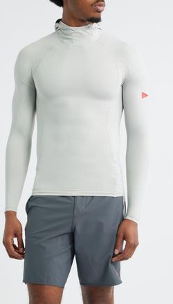 Florence Long Sleeve Hooded Rashguard in Silver at Nordstrom, Size X-Small