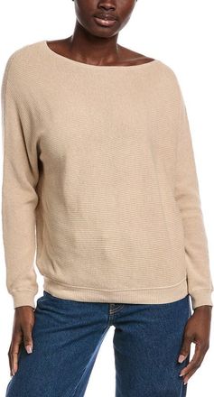 Minnie Rose Off-The-Shoulder Shaker Cashmere-Blend Sweater