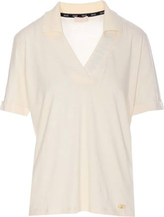 Liu Jo short-sleeve polo top - women - Cotton - S - White