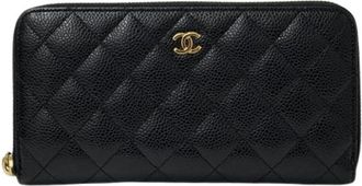 Chanel Pre-owned Matelasse Long wallet (bi-fold) - Dames - Vintage Accessoires - Zwart - ONE Size - Leer - Vintage